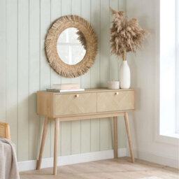 Birlea Herringford Console Table Hall Table Dressing Table Oak Parquet Design