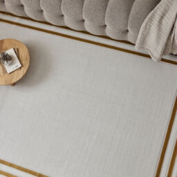 The Rugs Carmel Cream/gold Bordered Area Rug And Runner Non Shedding, Stain Resistant, Soft - thumbnail 7