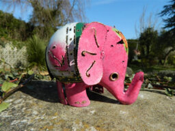 Metal Standing Pink Elephant Tea Light Candle Holder - thumbnail 3