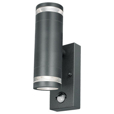4Lite Marinus Outdoor Up Down Wall Light (Anthracite) Rust Free Ip44 Rated Motion Sensor Exterior Wall Lamp - 4L2/2308 - image 1