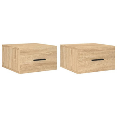 Berkfield Durable Wall-Mounted Bedside Cabinets 2 Pcs Sonoma Oak 35X35X20 Cm - image 1