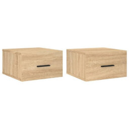 Berkfield Durable Wall-Mounted Bedside Cabinets 2 Pcs Sonoma Oak 35X35X20 Cm - thumbnail 1