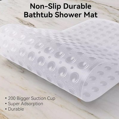 Ameha Shower Bath Mat Non Slip Anti Mould - Crystal 40X100Cm Mats With Strong Suction Cups Grip & Drain Holes Rubber Mats - image 1