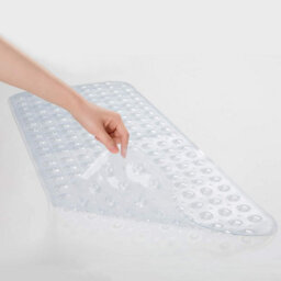 Ameha Shower Bath Mat Non Slip Anti Mould - Crystal  40X100Cm Mats With Strong Suction Cups Grip & Drain Holes Rubber Mats - thumbnail 7