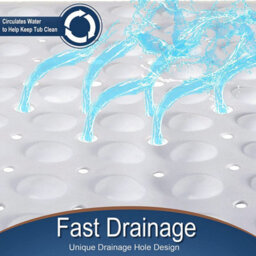 Ameha Shower Bath Mat Non Slip Anti Mould - Crystal  40X100Cm Mats With Strong Suction Cups Grip & Drain Holes Rubber Mats - thumbnail 3