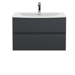Hudson Reed Urban Soft Black Wall Hung 2 Drawer Vanity Unit And 1 Tap Hole Basin With Silent Close, 525 X 810 X 440 - thumbnail 4