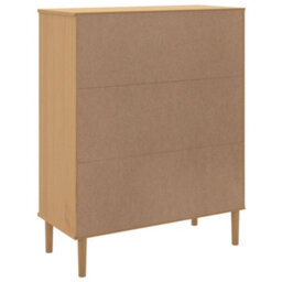 Walplus Highboard Senja Rattan Look Brown 90X40X112 Cm Solid Wood Pine - thumbnail 8
