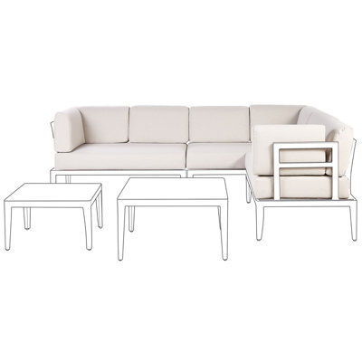 Beliani Outdoor Cushion Cover Set Rima Iii Light Beige - image 1