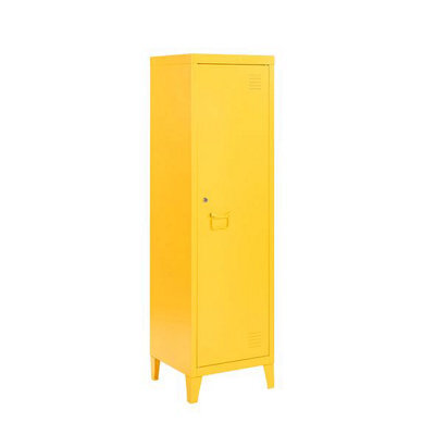 MMT Funiture Designs Yellow Metal Locker Cabinet, 2 Shelves, 1 Door For Home Or Office - image 1