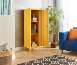 MMT Funiture Designs Yellow Metal Locker Cabinet, 2 Shelves, 1 Door For Home Or Office - thumbnail 4