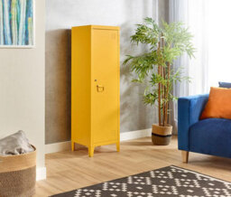 MMT Funiture Designs Yellow Metal Locker Cabinet, 2 Shelves, 1 Door For Home Or Office - thumbnail 2