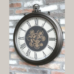 Oakleystone Northern Rustic Clock With Cogs Wall Mounted Home Decor - thumbnail 4