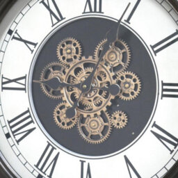 Oakleystone Northern Rustic Clock With Cogs Wall Mounted Home Decor - thumbnail 3