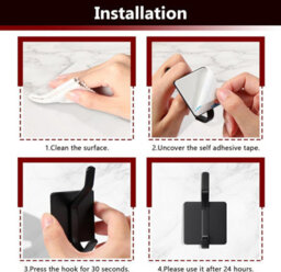 Adhesive Wall Hooks, 4 Pieces Wall-Mounted Coat Rack Without Drilling, Bathroom Towel Rack - thumbnail 4