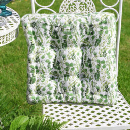 Dibor Set Of 2 Green Leaf Print Outdoor Garden Chair Seat Pad Cushions - thumbnail 9