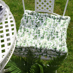 Dibor Set Of 2 Green Leaf Print Outdoor Garden Chair Seat Pad Cushions - thumbnail 6