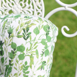 Dibor Set Of 2 Green Leaf Print Outdoor Garden Chair Seat Pad Cushions - thumbnail 7