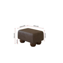 Dark Brown Mahogany Wood Bun Feet Italian Leather Small Footstool  Handmade Uk By Footstools Direct - thumbnail 2