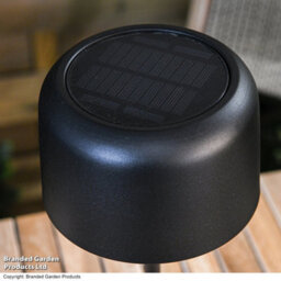 Garden Gear Solar Metal Table Touch Led Lamp, Waterproof, Usb & Solar Powered, Cordless Outdoor & Indoor Light (Black/white) - thumbnail 3