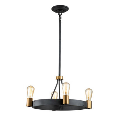 Luminosa Lighting Luminosa Hinkley Silas Cylindrical Pendant Ceiling Light Aged Zinc & Heritage Brass - image 1