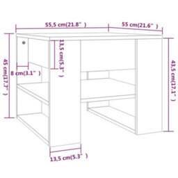 Berkfield Coffee Table Concrete Grey 55.5X55X45 Cm Engineered Wood - thumbnail 7