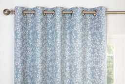 Sundour Sade - Fully Lined Floral Curtains - Eyelet - Polycotton (Blue, Filled Cover - 18'' X 18'' (Single)) - thumbnail 2