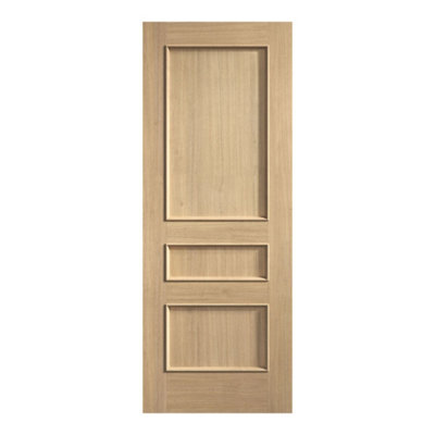 Lpd Toledo Unglazed Modern Light Brown White Oak Veneer Internal Oak & Particleboard Fire Door, (H)1981mm (W)838mm (T)44mm