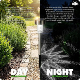 10 Pack White Solar Garden Stake Lights Outdoor Pathway Led Ip44 - thumbnail 4