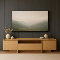 Impact Furniture Tv Cabinet Unit Extra Large 200Cm Wide Stand For Up To 80 Inch Tv Storage Doors Washed Light Oak Modern Japandi - thumbnail 4