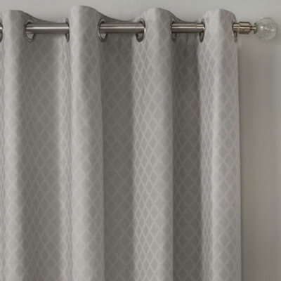 Dreams & Drapes Croma Geometric Jacquard Pair Of Eyelet Curtains - image 1