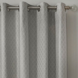 Dreams & Drapes Croma Geometric Jacquard Pair Of Eyelet Curtains - thumbnail 1