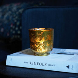 Ivyline Metallic Gold Glass Holder H19Cm W15.5Cm - thumbnail 2