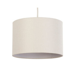 Lighting Collection Cream Loom Soft Textured Neutral Fabric Drum Pendant Shade 30Cm - thumbnail 3