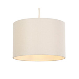 Lighting Collection Cream Loom Soft Textured Neutral Fabric Drum Pendant Shade 30Cm - thumbnail 2