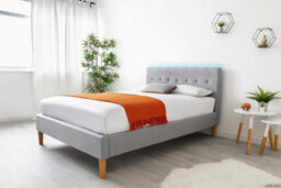 Torton Led Grey Fabric Upholstered Bed - Double 4Ft6 - thumbnail 5