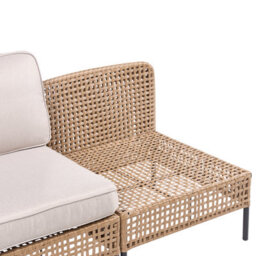 Wyld And Coco Outsunny Outdoor 2-Seater Beige Pe Rattan Sofa With Cushions, Modular Design, Powder-Coated Steel Frame - thumbnail 8
