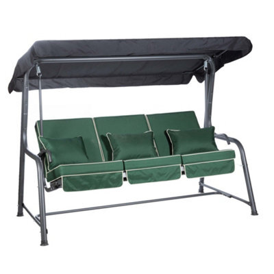 Alfresia Turin Reclining Swing Seat With Green Luxury Cushions - image 1