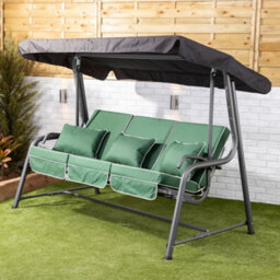Alfresia Turin Reclining Swing Seat With Green Luxury Cushions - thumbnail 2