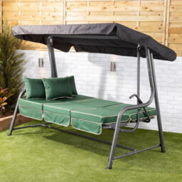 Alfresia Turin Reclining Swing Seat With Green Luxury Cushions - thumbnail 3