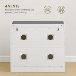 Wyld Haus Baniri White Shoe Storage Bench With Grey Padded Seat And Flip Drawer - L60 X D26 X H52.5Cm - thumbnail 9