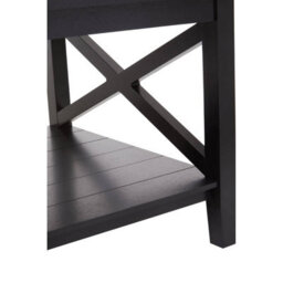 Orsina Black Coffee Table, Wood Table For Coffee And Outdoor With Bottom Shelf, Pine Wood & Mdf Tea Table - thumbnail 7