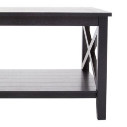 Orsina Black Coffee Table, Wood Table For Coffee And Outdoor With Bottom Shelf, Pine Wood & Mdf Tea Table - thumbnail 4