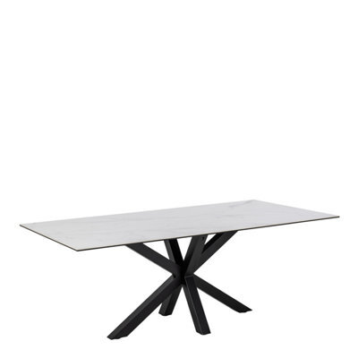 Furniture To Go Heaven Dining Table With Ceramic White Top (L) 200Cm Seats Up To 6 - image 1