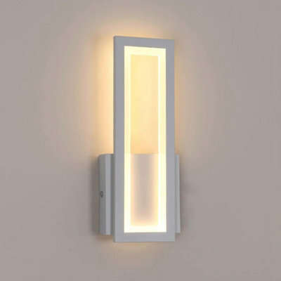 Wall Light Wall Mounted Light 17W Bedside Lamp Rectangle White - image 1