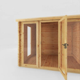 Mercia 3 X 2.5 M Reverse Apex Log Cabin - 19 mm - Timber - L263.7 X W302.4 X H253.4 Cm - Brown - thumbnail 4