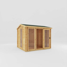 Mercia 3 X 2.5 M Reverse Apex Log Cabin - 19 mm - Timber - L263.7 X W302.4 X H253.4 Cm - Brown - thumbnail 2