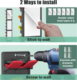 2 Pack Wall-Mounted Hat Racks With Integrated Spring Clips For Up To 20 Hats, Multi-Layer Rack - thumbnail 5