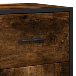 Berkfield Sideboard Smoked Oak 35.5X35X76 Cm Engineered Wood And Metal - thumbnail 9
