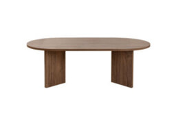 Decortie Sable Modern 119Cm Oval Coffee Table Scandi Japandi Style Floor Protectors Natural Walnut Effect Living Room Centre Table - thumbnail 8