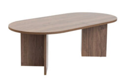 Decortie Sable Modern 119Cm Oval Coffee Table Scandi Japandi Style Floor Protectors Natural Walnut Effect Living Room Centre Table - thumbnail 2